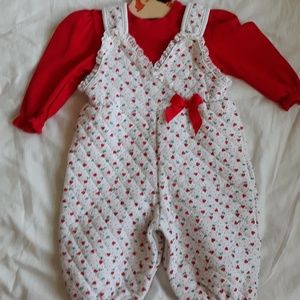 Allison Ann 1980s heart print onsie